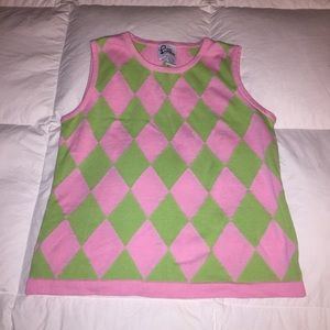 Lilly Pulitzer Argyle Vest Sweater